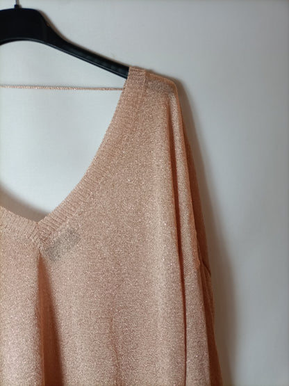 OTTOD´AME. Semi-sheer pale pink sweater. Size 38