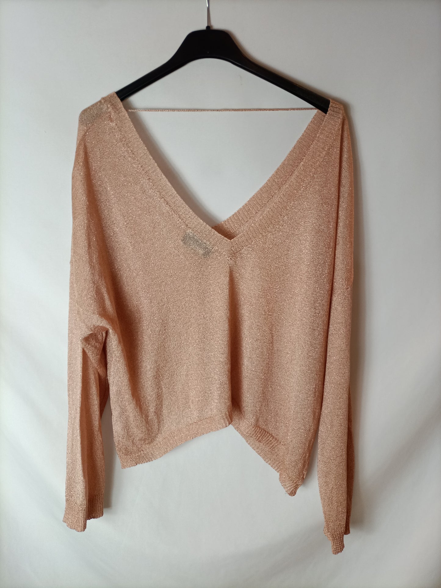 OTTOD´AME. Semi-sheer pale pink sweater. Size 38