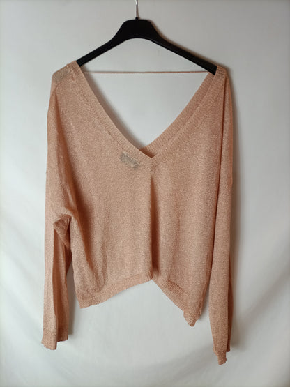 OTTOD´AME. Semi-sheer pale pink sweater. Size 38
