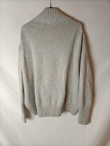 H&M. Jersey gris oversized T.s