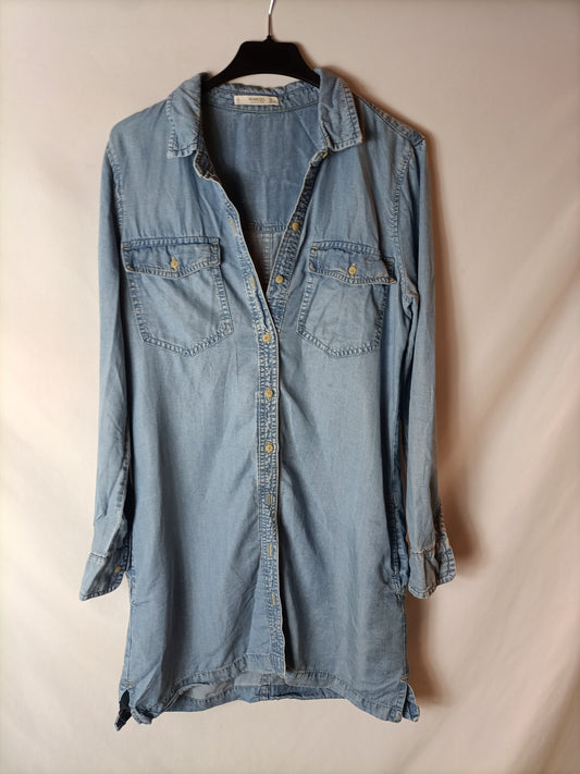 MANGO. Vestido corto denim T.s