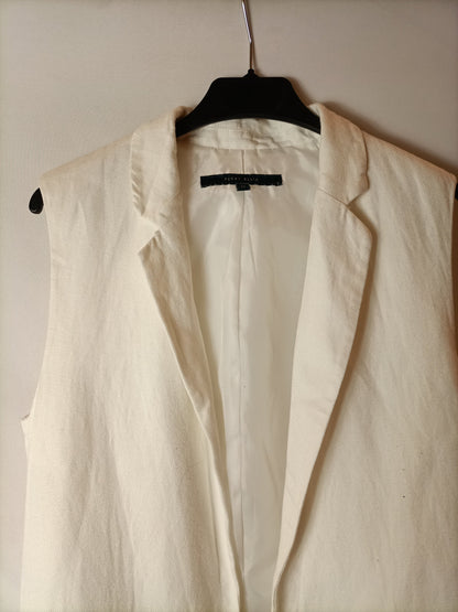 PERRY ELLIS. Chaleco blanco  sin mangas T.m