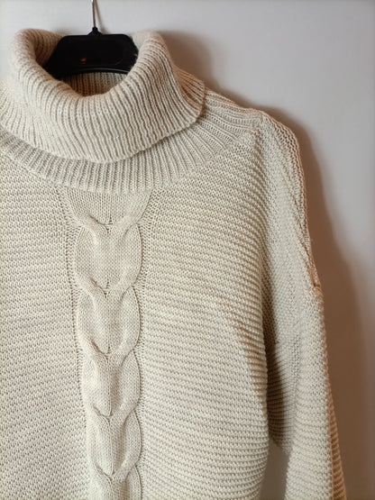 OTRAS. Jersey beige cuello alto T.u(s)