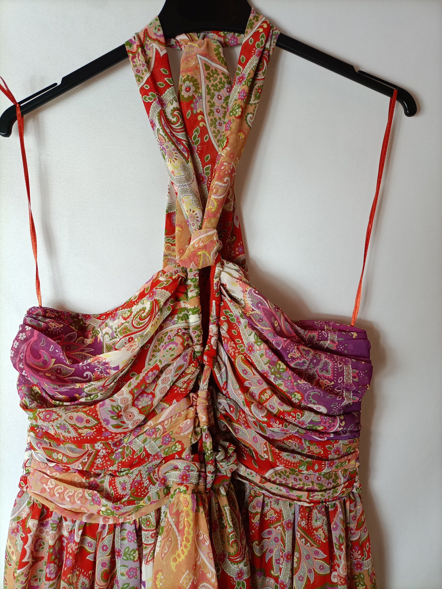 MANGO. Vestido largo estampado T.l