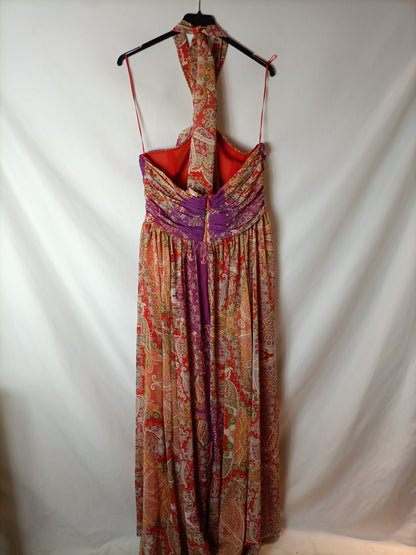 MANGO. Vestido largo estampado T.l