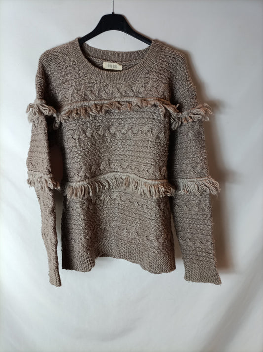 DEBY DEBO. Light brown knit sweater. TM