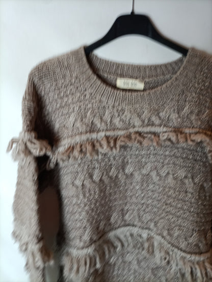 DEBY DEBO. Light brown knit sweater. TM