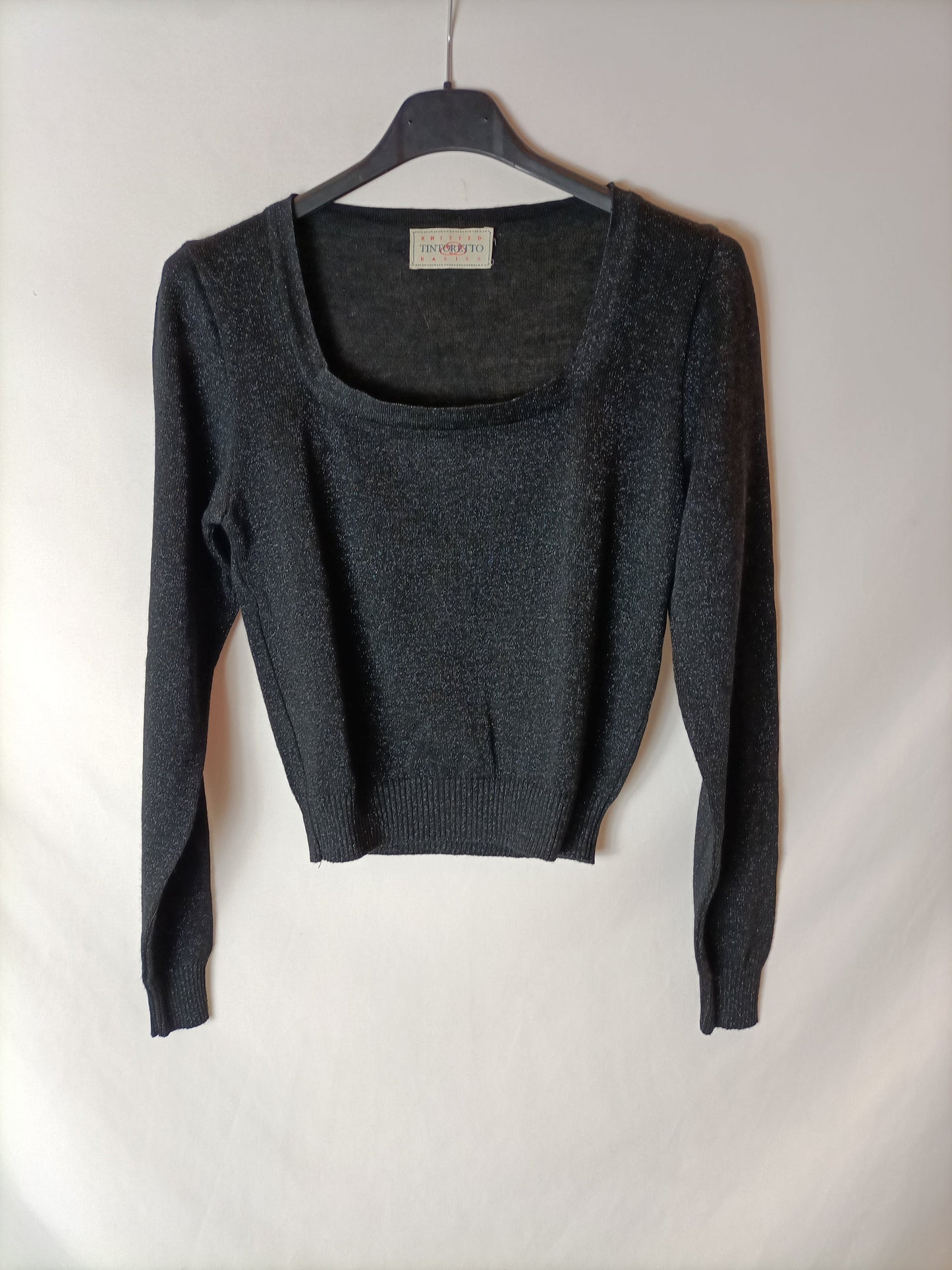 TINTORETTO. Jersey corto negro brillo. T S