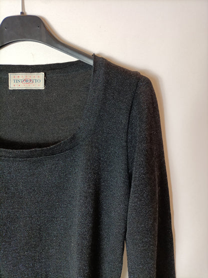 TINTORETTO. Jersey corto negro brillo. T S