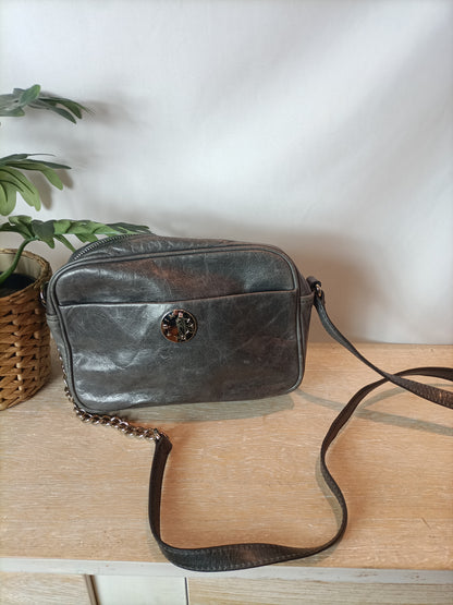 BIMBA Y LOLA. Bolso piel gris (tara)