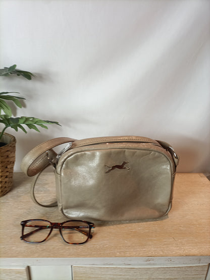 BIMBA Y LOLA. Bolso piel beige
