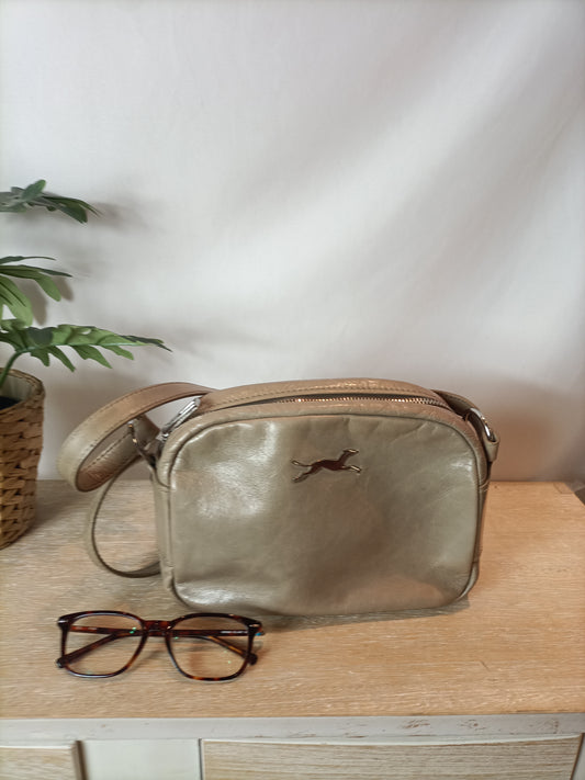 BIMBA Y LOLA. Bolso piel beige