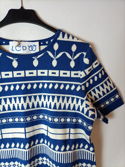 LA CASITA DE WENDY. Top azul estampado. T 38