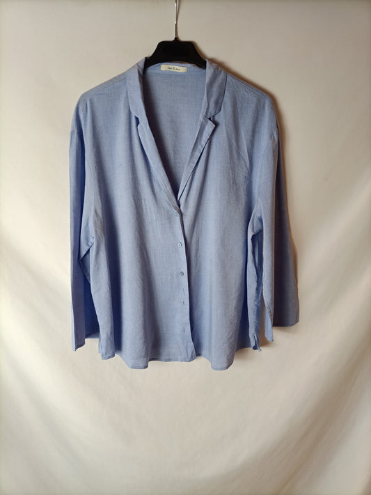 ESEOESE. Blusa azul fluida T.u(m)