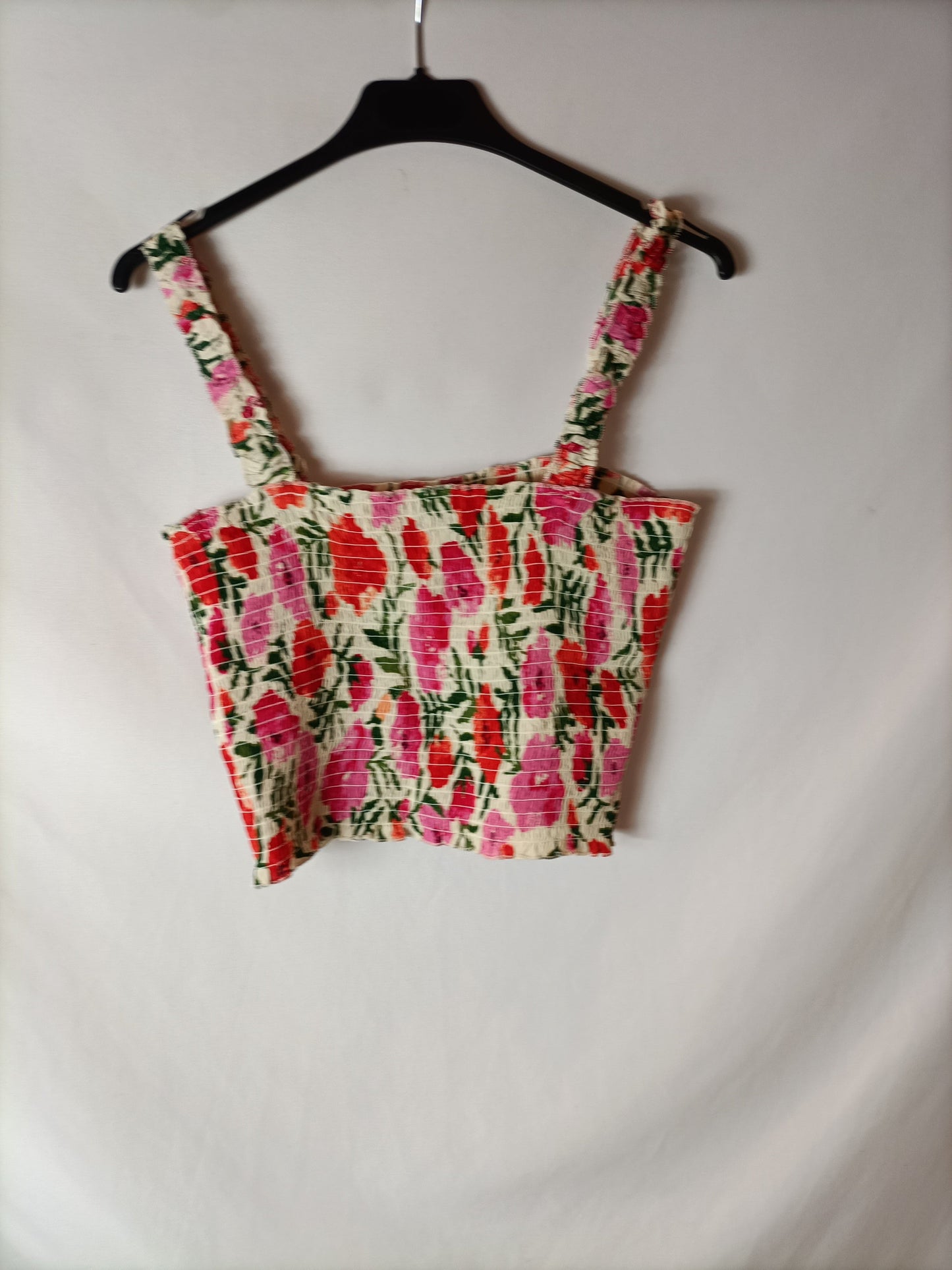 WILD PONY. Top flores nido abeja T.m