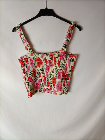 WILD PONY. Top flores nido abeja T.m