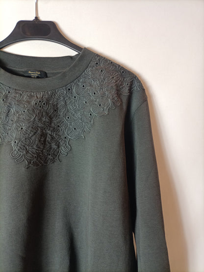 MASSIMO DUTTI. Sudadera fina detalle cuello. T M