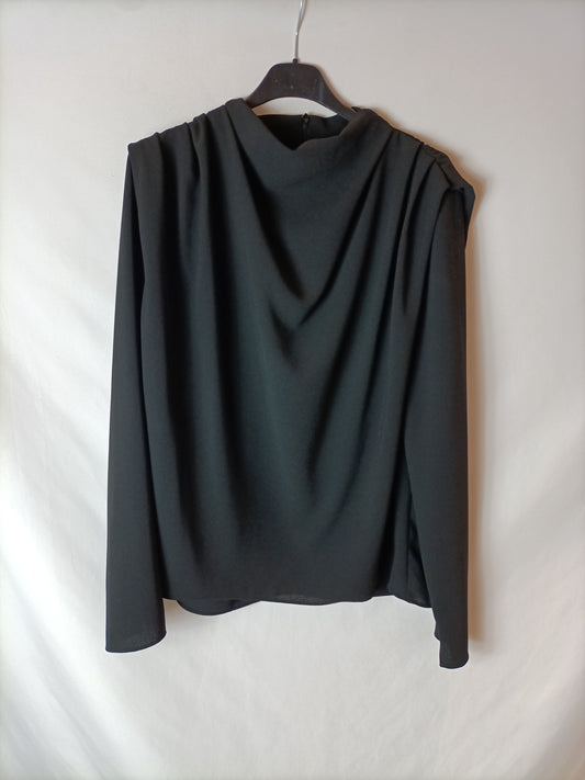 ZARA. Black draped effect blouse. T.S.