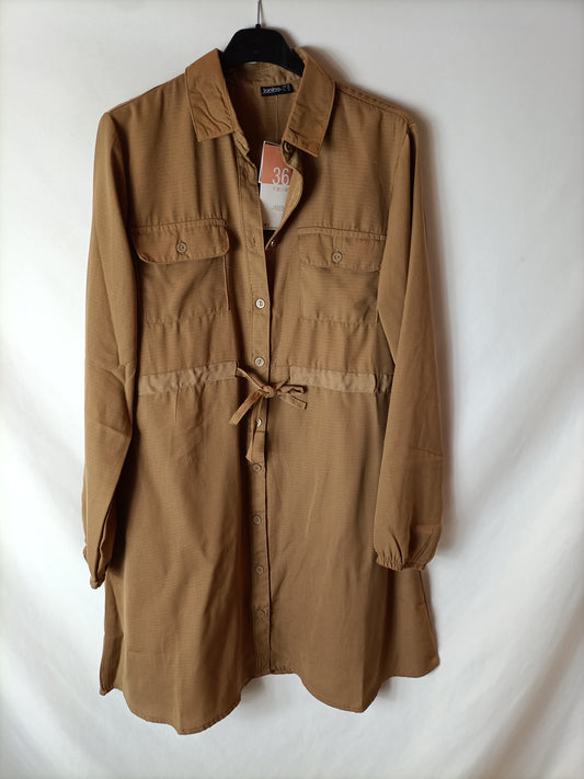 JANINA. Camel shirt dress. Size 36