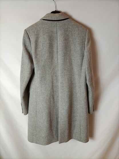 ZARA. Abrigo gris jaspeado. T M