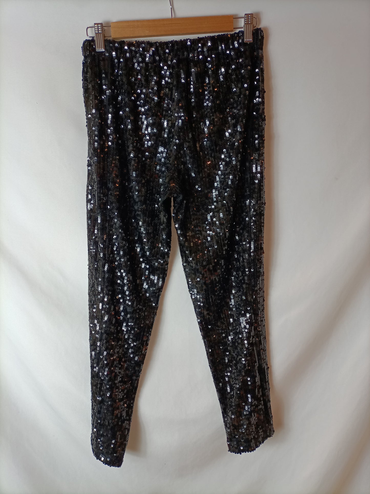 ZARA. Pantalones lentejuelas semitransparente. T S