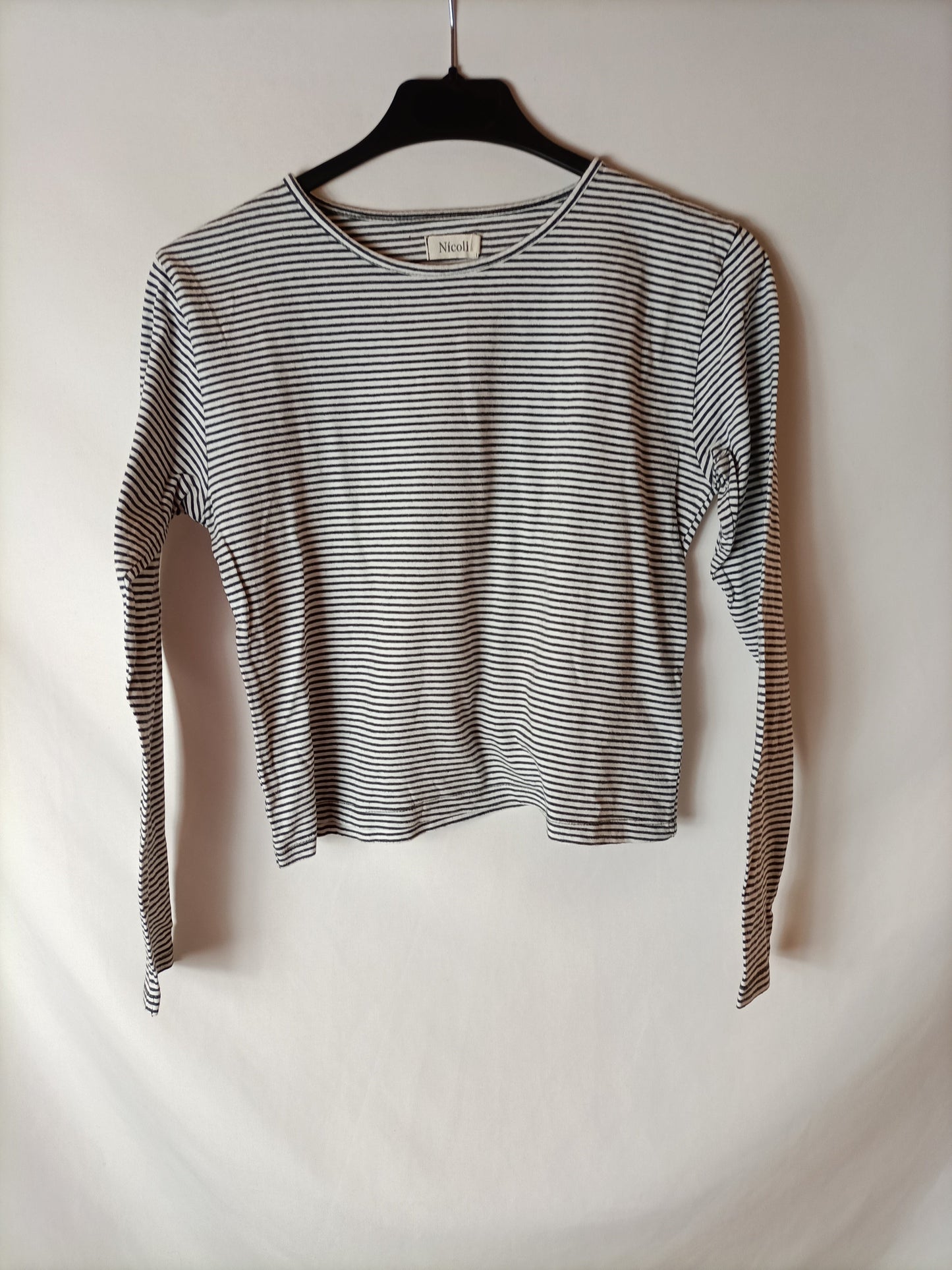 NICOLI. Camiseta crop rayas T.s