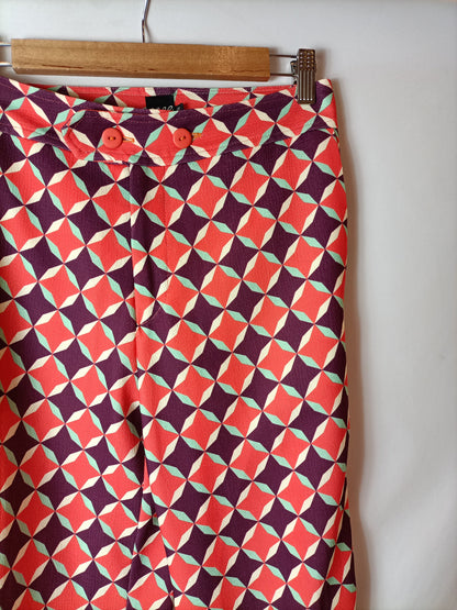 ERRE. Flowy printed trousers size 38