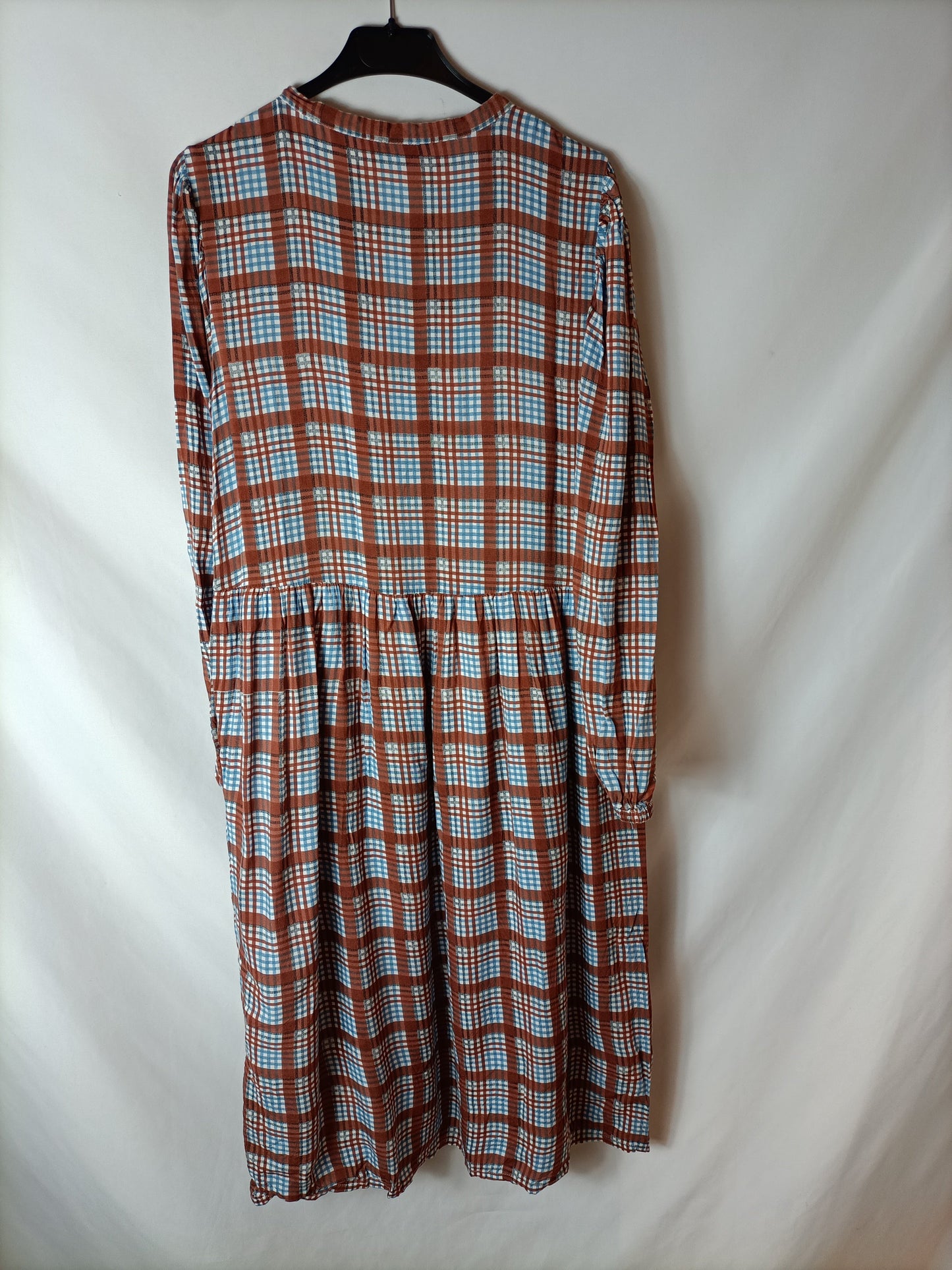 COMPAÑIA FANTASTICA. Vestido midi cuadros T.s