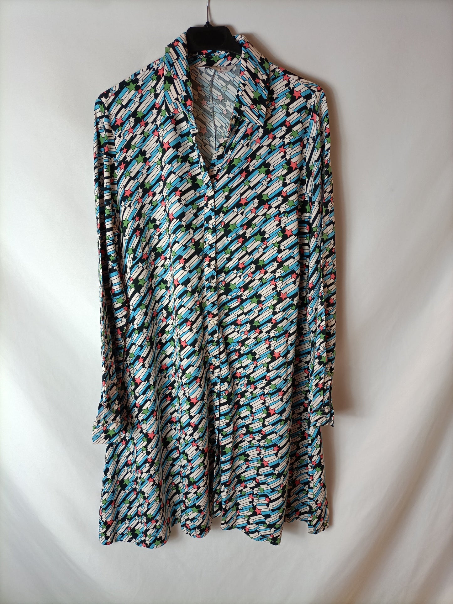 COMPAÑIA FANTASTICA. Vestido camisero estrellas T.s