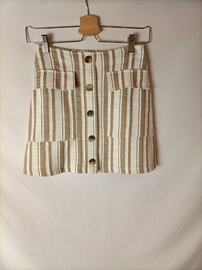 MANGO. Striped textured skirt. Size XS