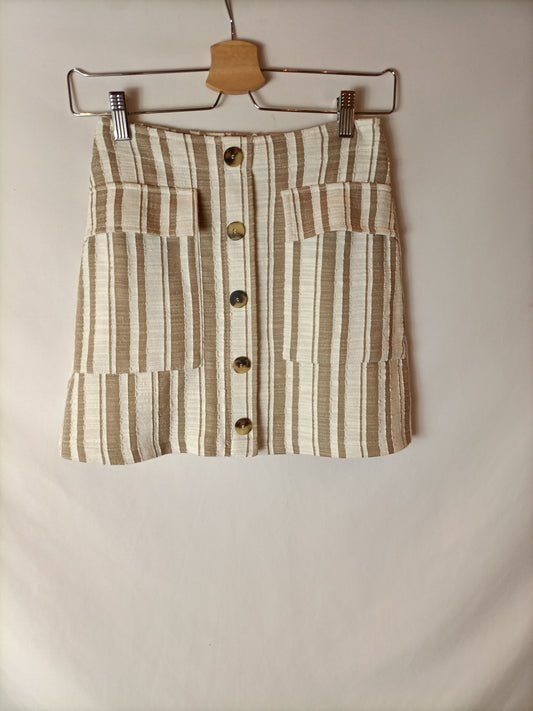 MANGO. Striped textured skirt. Size XS