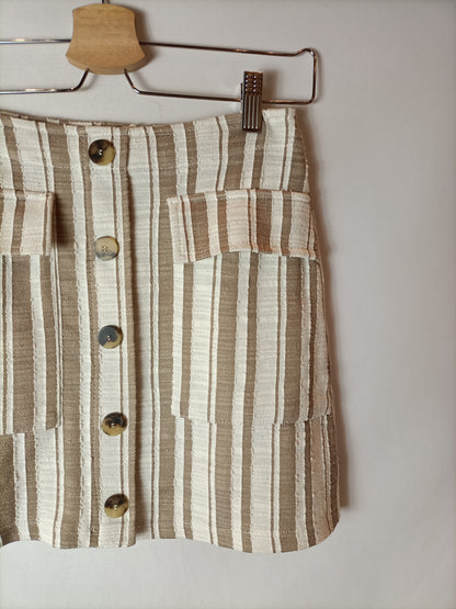MANGO. Striped textured skirt. Size XS
