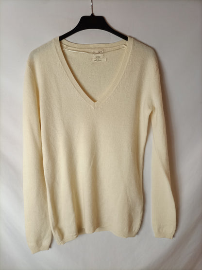 ZARA. Jersey blanco roto cashmere. T S