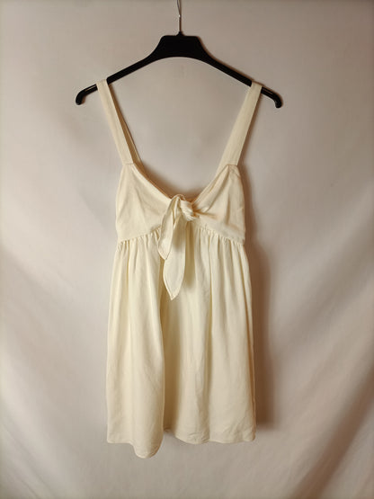 ZARA. Off-white dress-effect jumpsuit. Size XS