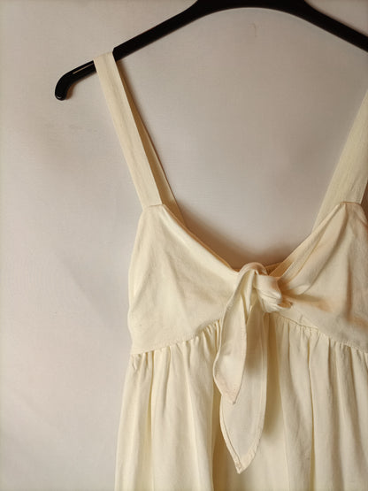 ZARA. Off-white dress-effect jumpsuit. Size XS