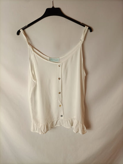 MONISQUI. Top blanco volante. T S