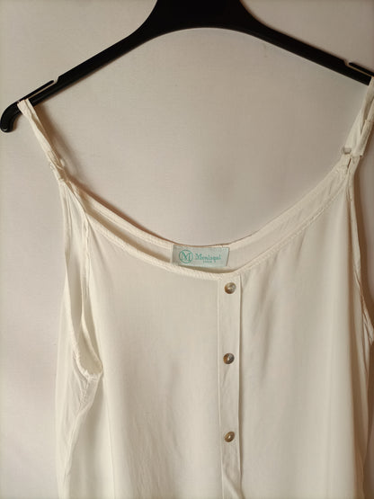 MONISQUI. Top blanco volante. T S