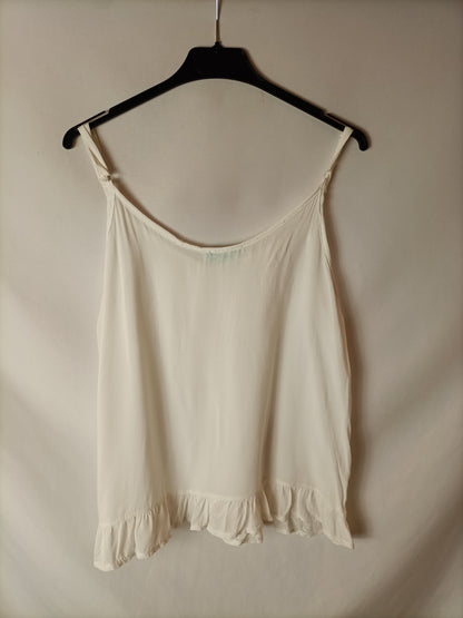 MONISQUI. Top blanco volante. T S