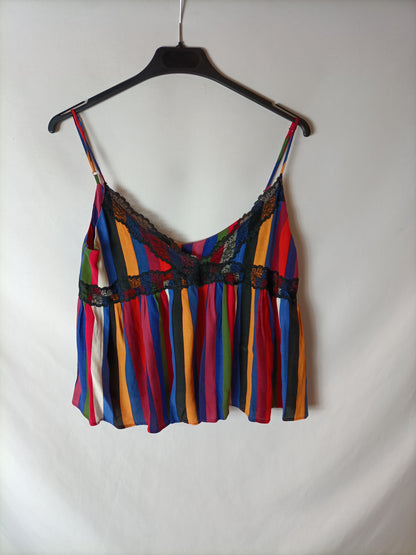 ZARA. Top rayas colores. T XS