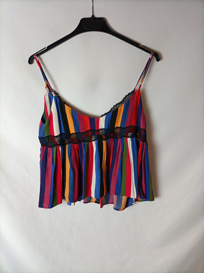 ZARA. Top rayas colores. T XS
