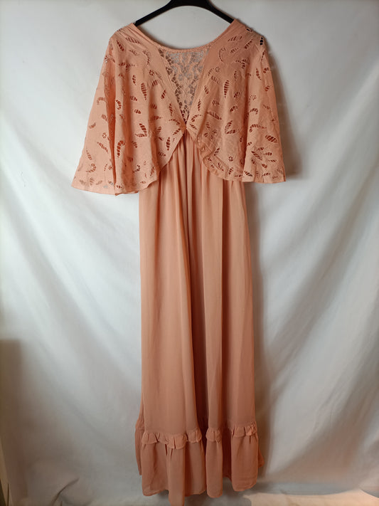 INTROPIA. Long pink die-cut Ts dress