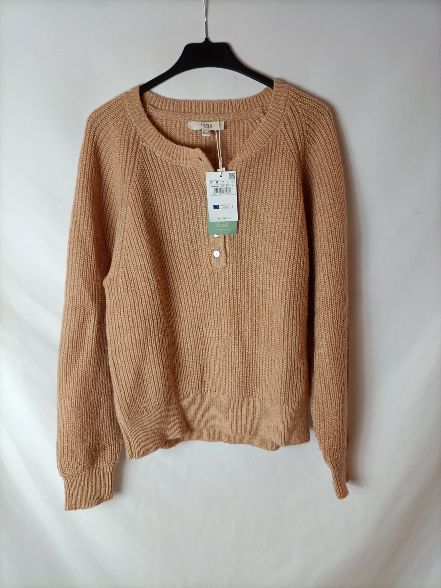 INTROPIA. Beige buttoned sweater Tm