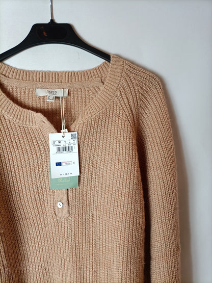 INTROPIA. Beige buttoned sweater Tm