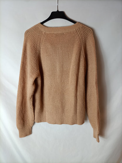 INTROPIA. Beige buttoned sweater Tm