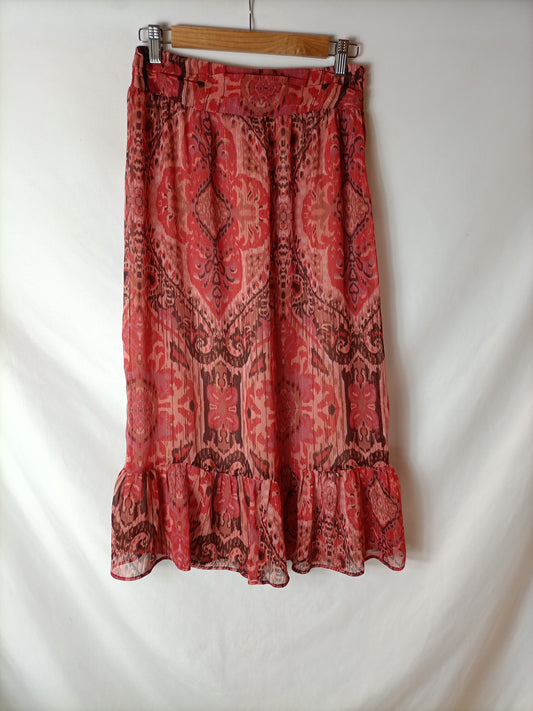 INTROPIA. Pink printed midi skirt Ts