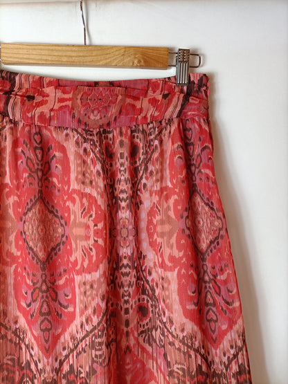 INTROPIA. Pink printed midi skirt Ts