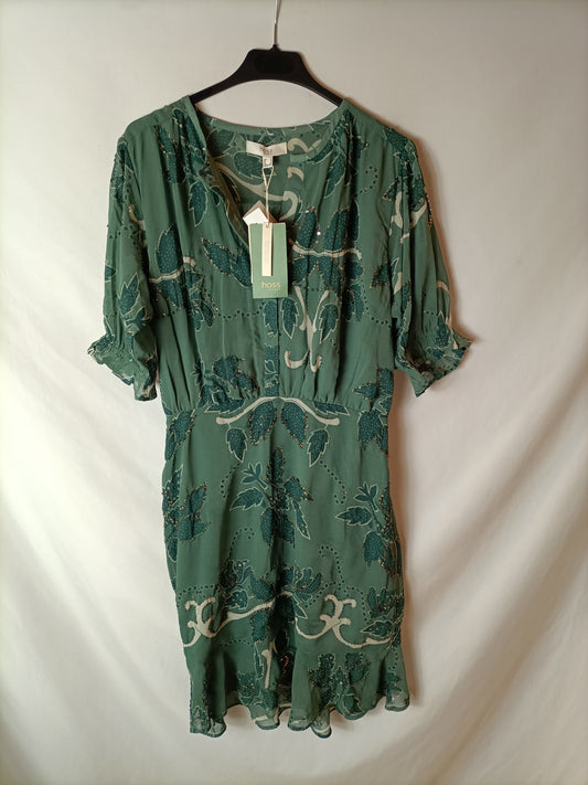 INTROPIA. Short green beaded Ts dress