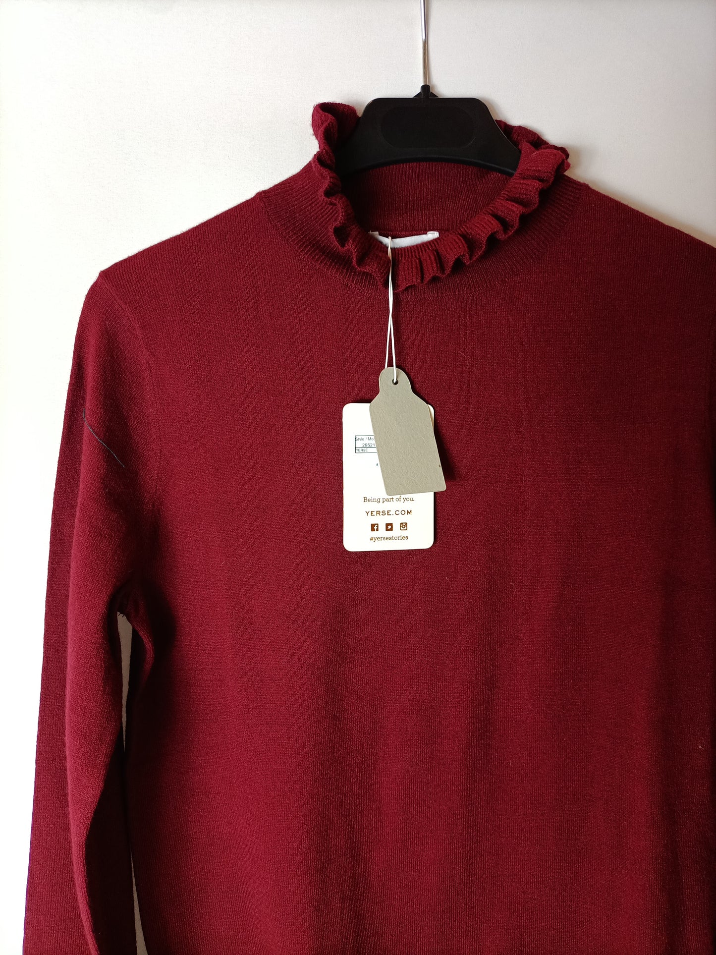 YERSE. Jersey burdeos cuello perkins T.s