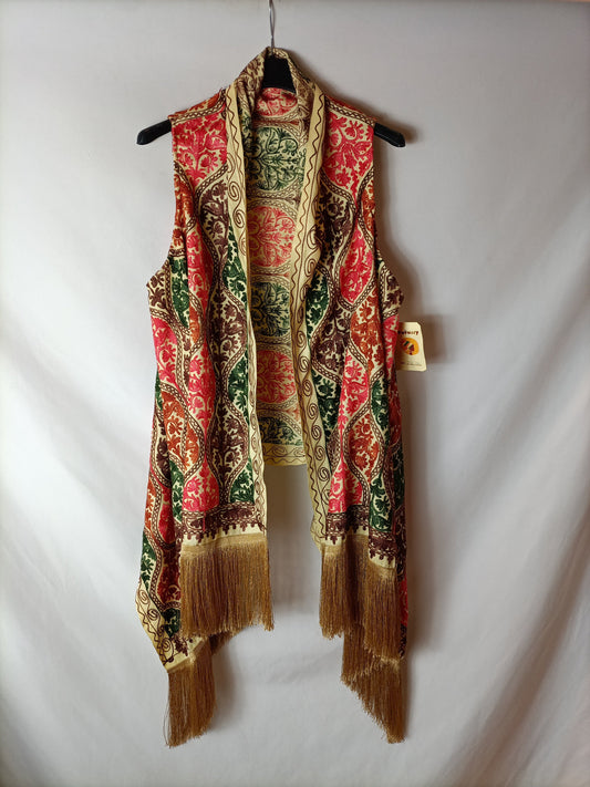 WATUSSY. Chaleco flecos bordados. T U