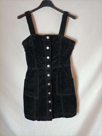 H&amp;M. Black corduroy dungarees size 36